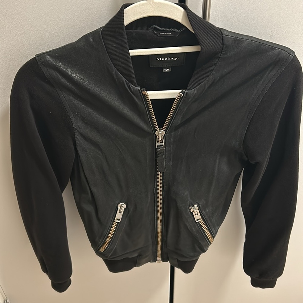 Mackage cropped bomber jacket